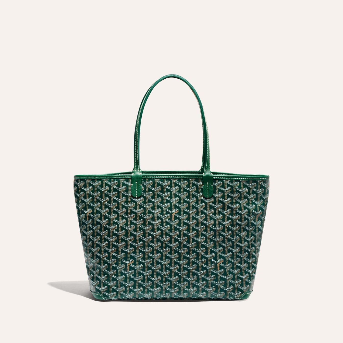 Goyard Goyardine Artois Tote PM Green Canvas & Chevroches Calfskin Palladium Hardware - Image 1